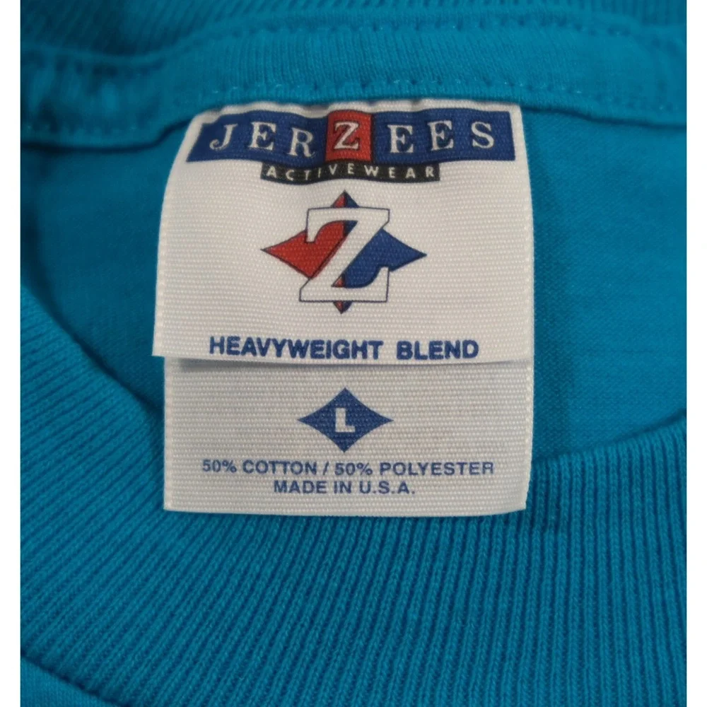Jerzees T-Shirt‎ Mens L Blue All Aboard 10th Anniversary Cruise Vintage 90s USA